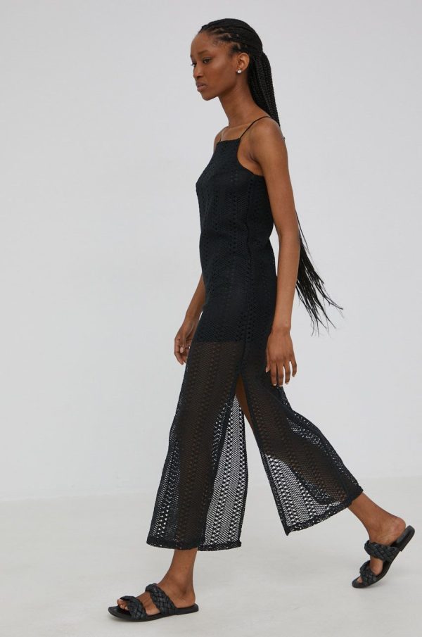 Answear Lab rochie culoarea negru, midi, drept