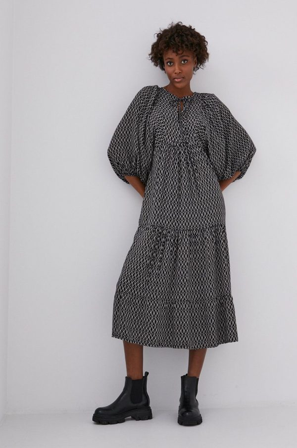 Answear Lab Rochie culoarea negru, midi, oversize