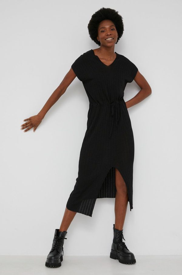 Answear Lab rochie culoarea negru, midi, drept