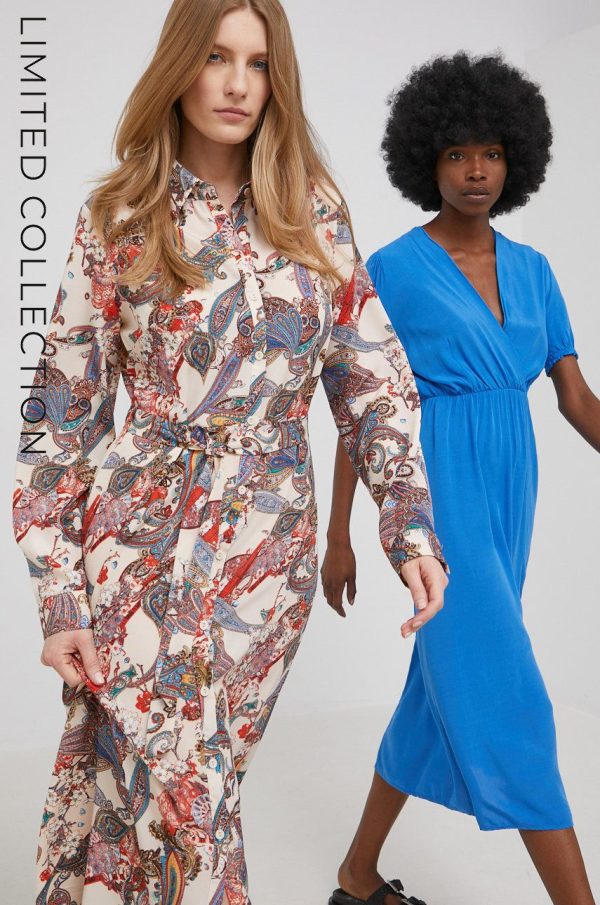 WW22-SUD1DB_80X_F1.jpg Answear Lab X limited festival collection BE BRAVE rochie culoarea bej, midi, evazati
