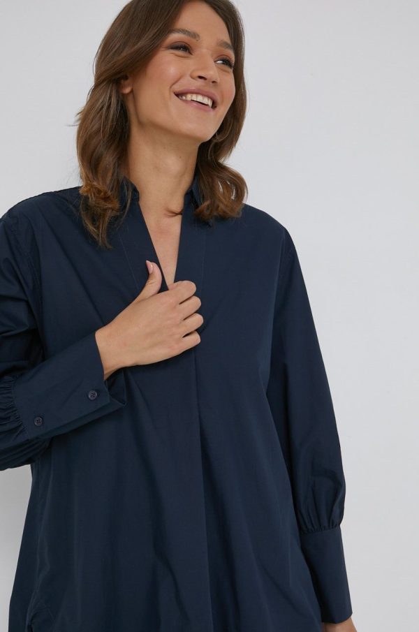 Answear Lab rochie din bumbac culoarea albastru marin, mini, oversize