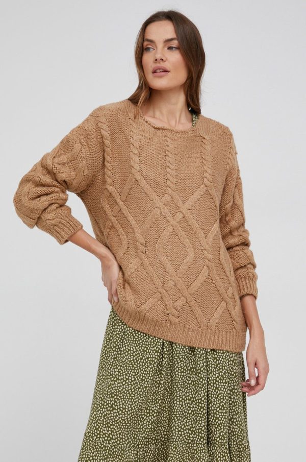 WW22-SWD00R_80X_F1.jpg Answear Lab Pulover femei, culoarea bej, calduros