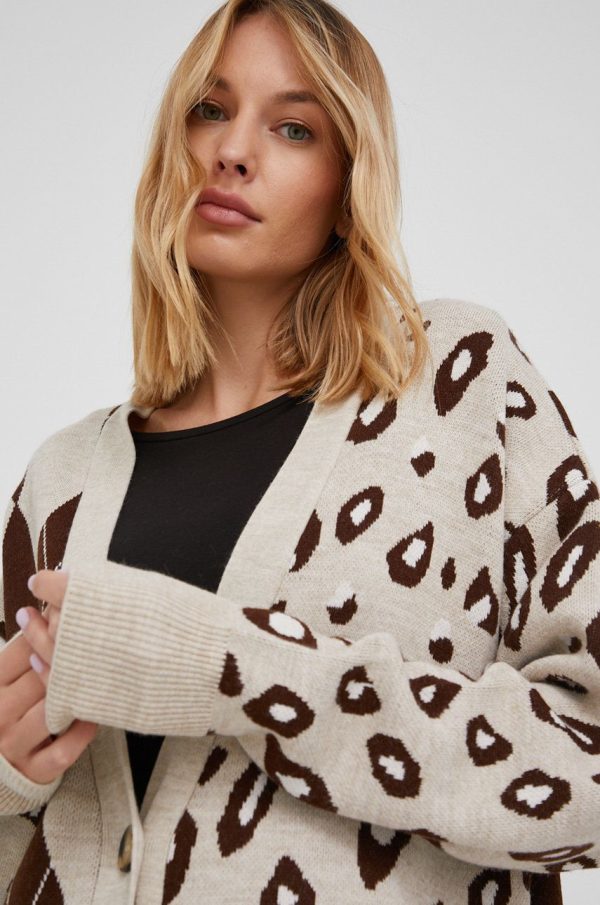 Answear Lab Cardigan femei, culoarea bej