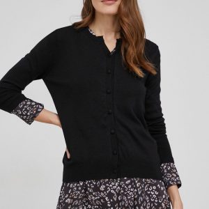 WW22-SWD0E4_99X_F1.jpg Answear Lab Cardigan de lână femei, culoarea negru, light