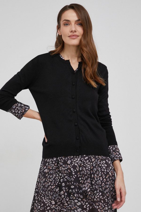 Answear Lab Cardigan de lână femei, culoarea negru, light