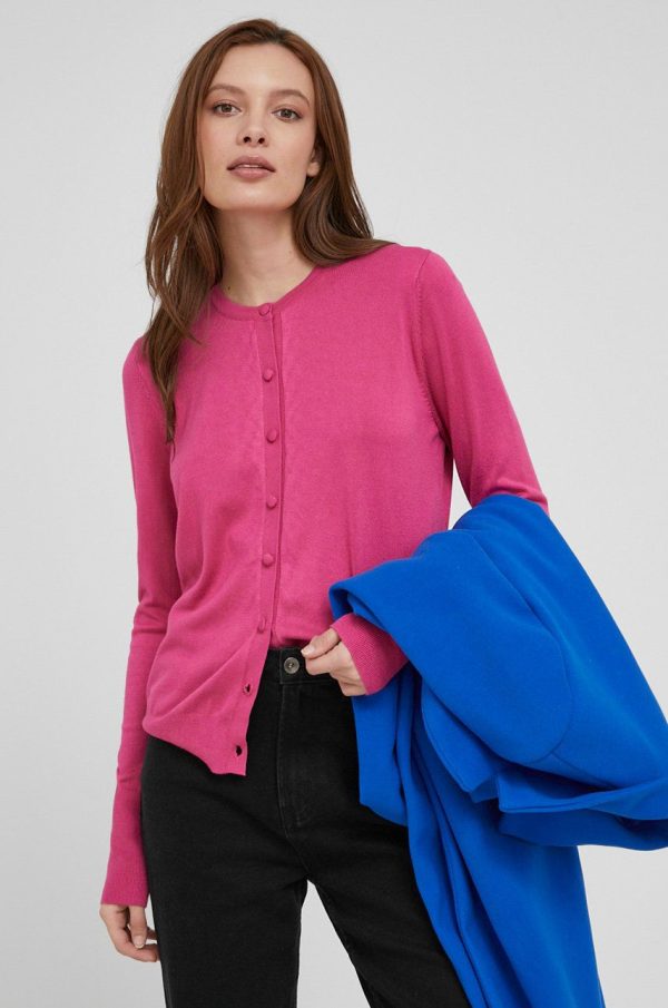WW22-SWD0H6_30X_F1.jpg Answear Lab cardigan femei, culoarea roz, light
