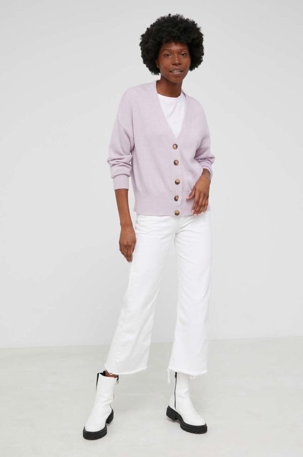 WW22-SWD0JI_04X_F1.jpg Answear Lab cardigan de lana femei, culoarea violet