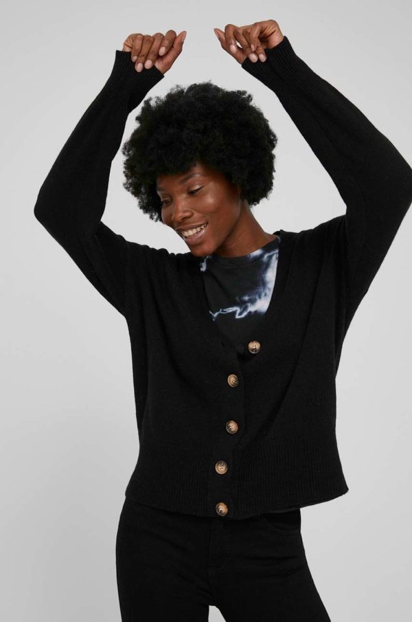WW22-SWD0JL_99X_F1.jpg Answear Lab cardigan de lana femei, culoarea negru, light