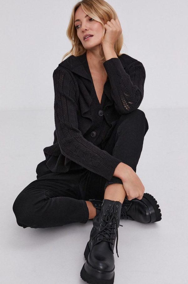 WZ21-SWD07D_99X_F1.jpg Answear Lab Cardigan femei, culoarea negru