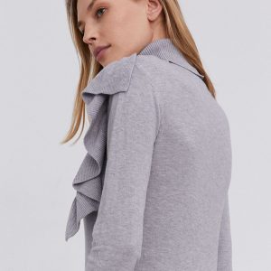 WZ21-SWD08U_90X_F1.jpg Answear Lab Pulover femei, culoarea gri, light, cu guler