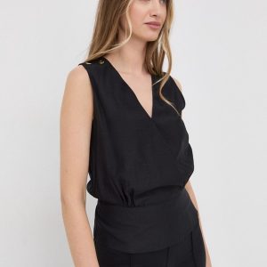 Silvian Heach bluza femei, culoarea negru, neted