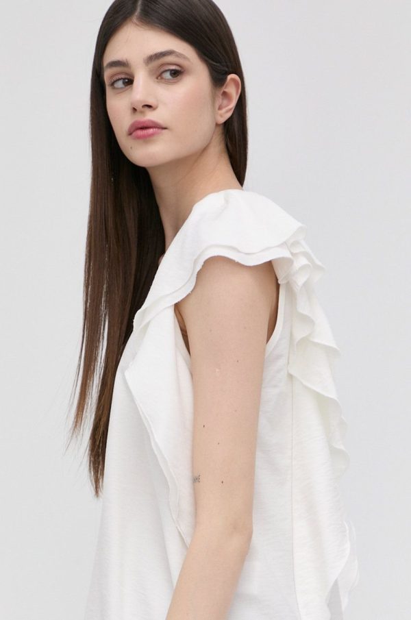 ZS22-BDD009_00X_F1.jpg Silvian Heach bluza femei, culoarea alb, neted