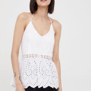 ZS22-BDD012_00X_F1.jpg XT Studio bluza din bumbac femei, culoarea alb, neted