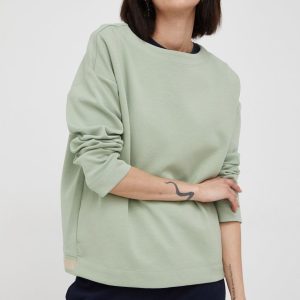 Geox bluza femei, culoarea verde, neted