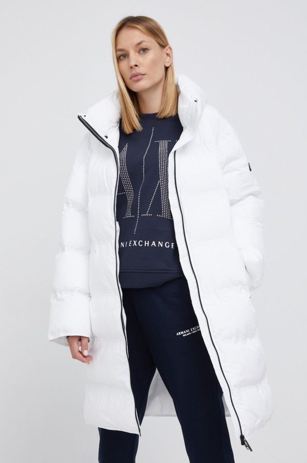 Frieda & Freddies Geacă femei, culoarea alb, de iarnă, oversize