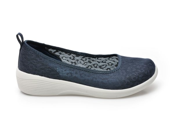 Balerini SKECHERS bleumarin, ARYA, din material textil