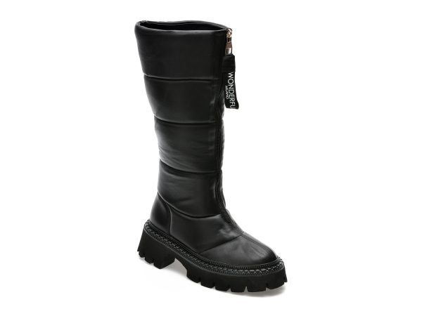 Cizme EPICA negre, 43GM816, din piele naturala