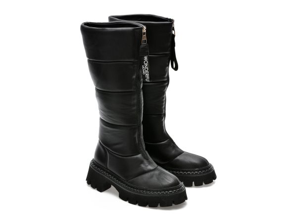 Cizme EPICA negre, 43GM816, din piele naturala