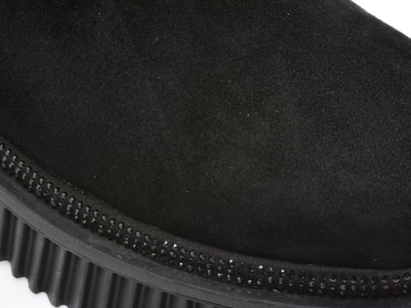 Cizme EPICA negre, QV00006, din piele intoarsa
