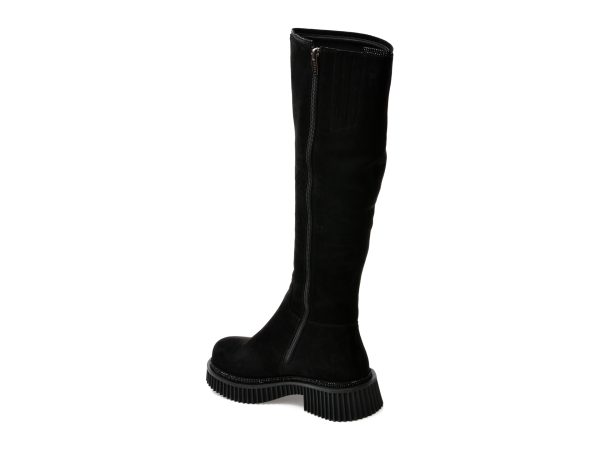Cizme EPICA negre, QV00006, din piele intoarsa