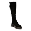 Cizme EPICA negre, QV00030, din piele intoarsa