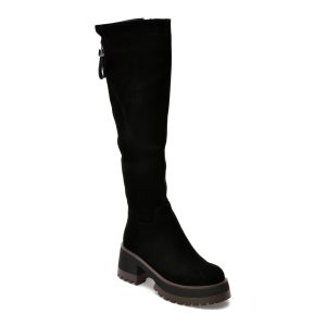 Cizme EPICA negre, QV00030, din piele intoarsa