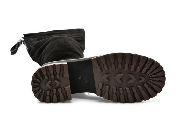 Cizme EPICA negre, QV00030, din piele intoarsa