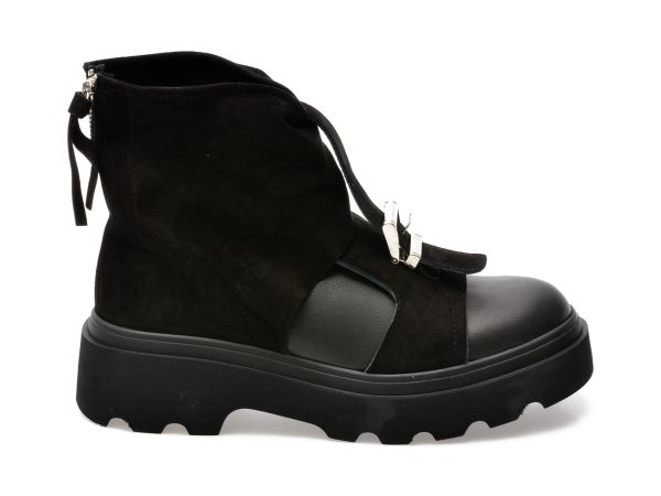 Ghete EPICA negre, 291Z725, din piele intoarsa
