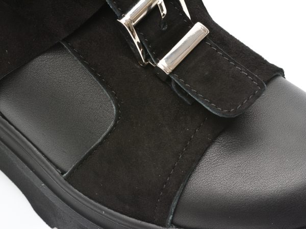 Ghete EPICA negre, 291Z725, din piele intoarsa