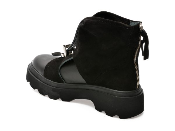 Ghete EPICA negre, 291Z725, din piele intoarsa