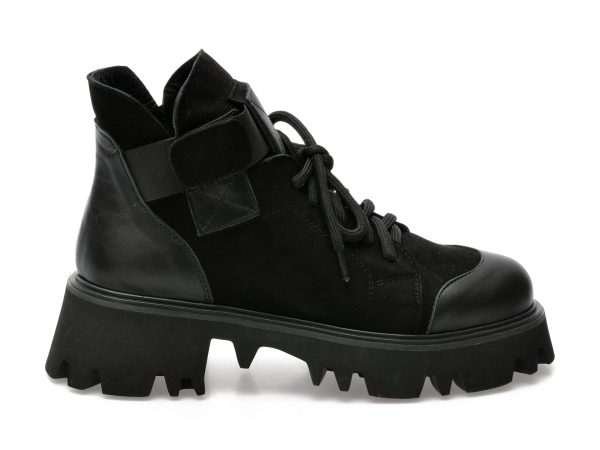 Ghete EPICA negre, 4003291, din piele intoarsa