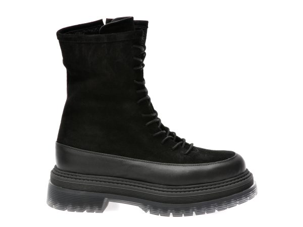 Ghete EPICA negre, 66132, din piele intoarsa