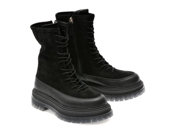 Ghete EPICA negre, 66132, din piele intoarsa