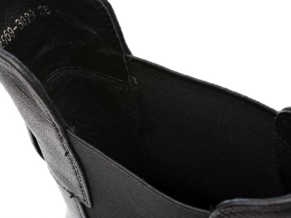 Ghete EPICA negre, H2969, din piele naturala
