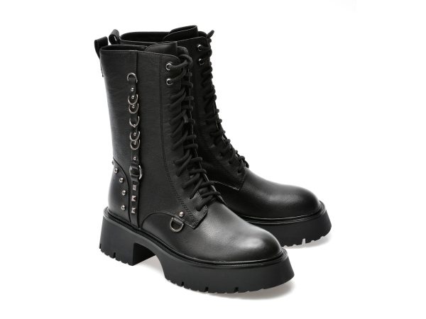 Ghete EPICA negre, J700013, din piele naturala