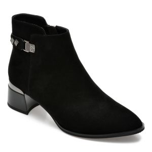 Ghete EPICA negre, KR006, din piele intoarsa