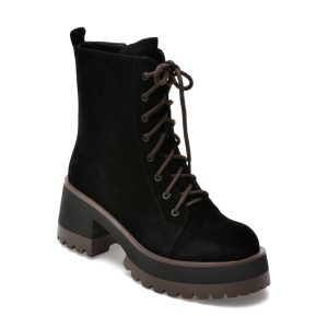 Ghete EPICA negre, QV00031, din piele intoarsa