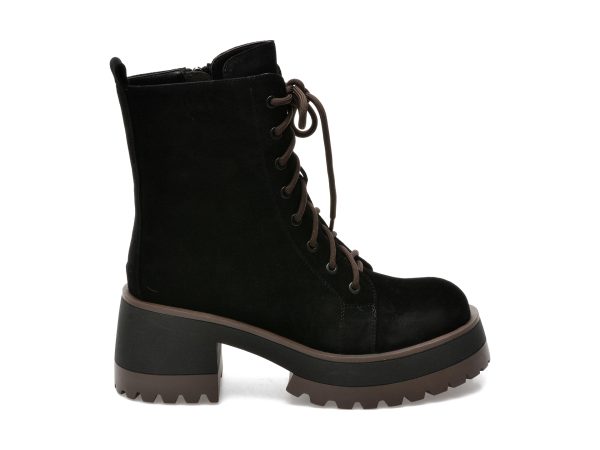 Ghete EPICA negre, QV00031, din piele intoarsa
