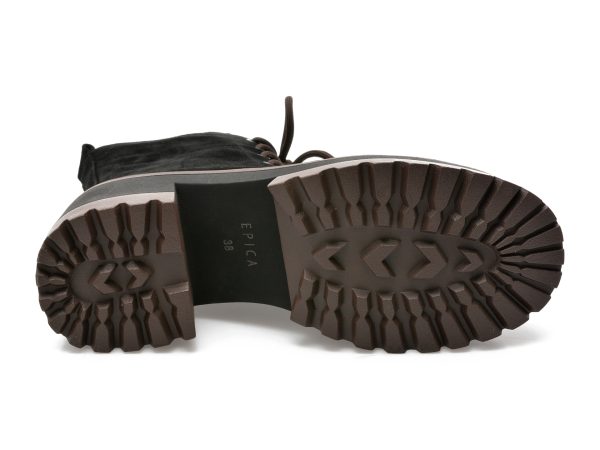 Ghete EPICA negre, QV00031, din piele intoarsa