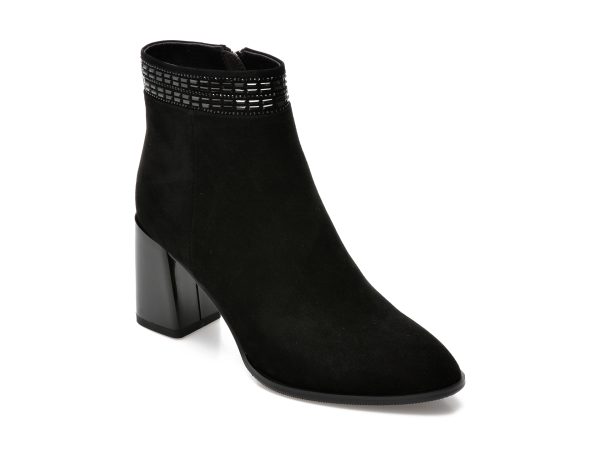 Ghete EPICA negre, QV00056, din piele intoarsa