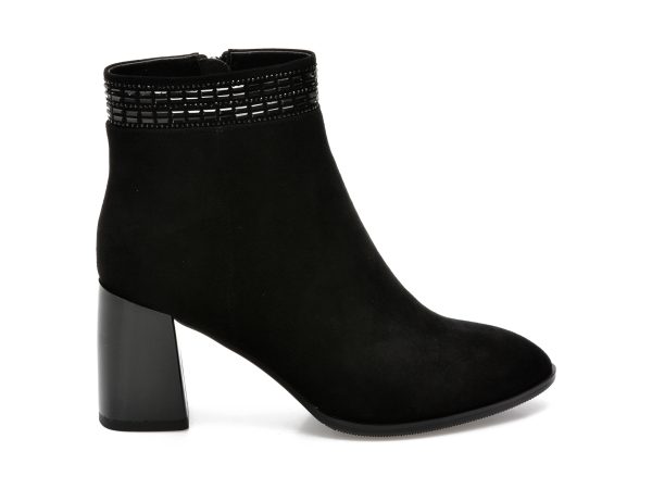 Ghete EPICA negre, QV00056, din piele intoarsa