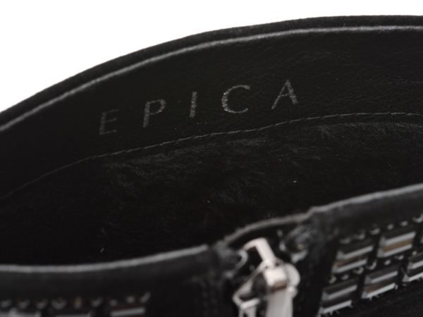 Ghete EPICA negre, QV00056, din piele intoarsa