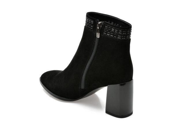 Ghete EPICA negre, QV00056, din piele intoarsa