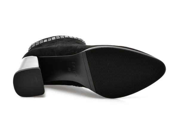 Ghete EPICA negre, QV00056, din piele intoarsa