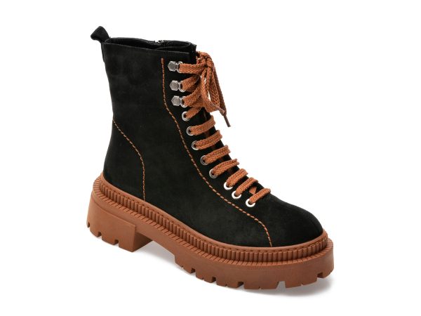 Ghete GRYXX negre, 2153351, din piele intoarsa