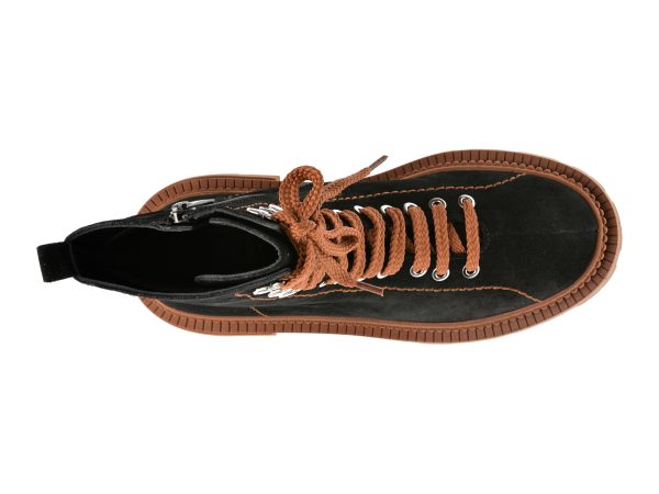 Ghete GRYXX negre, 2153351, din piele intoarsa