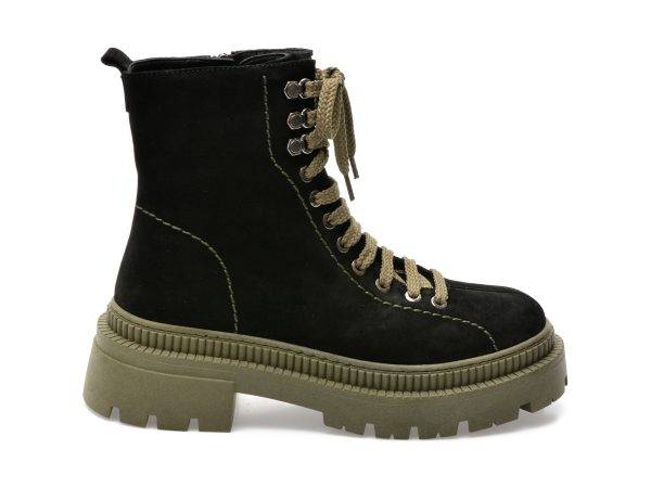 Ghete GRYXX negre, 2153351, din piele intoarsa