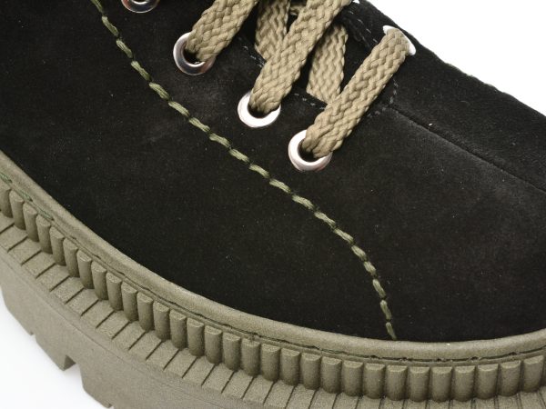 Ghete GRYXX negre, 2153351, din piele intoarsa