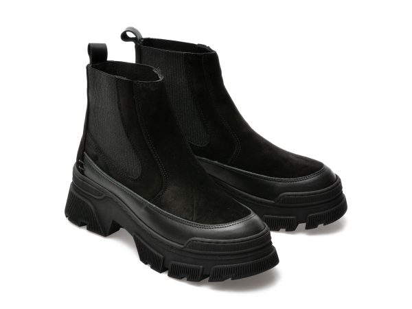 Ghete GRYXX negre, 4442304, din piele intoarsa