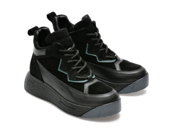 Ghete GRYXX negre, 4442376, din piele intoarsa